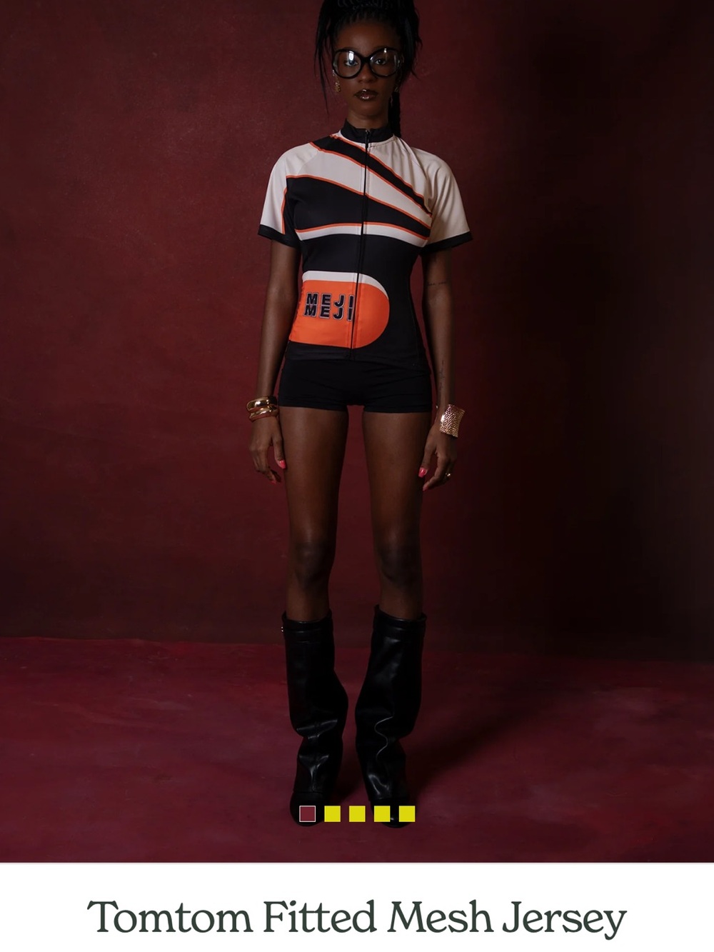 TOMTOM FITTED MESH CYCLING JERSEY - short sleeve zip up meji meji